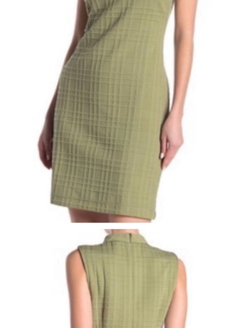 Sharagano Matcha Green Textured Mini Dress